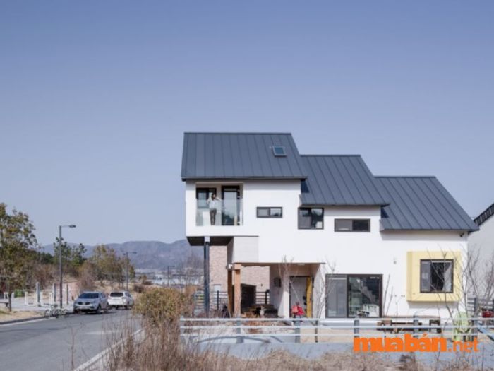 Thiết kế hình khối chữ nhật độc đáo của mẫu nhà kiểu Hàn