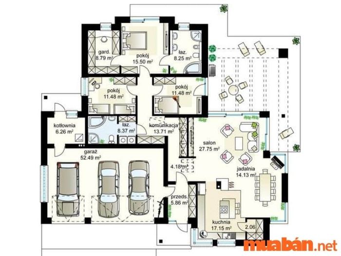 Bản thiết kế cho biệt thự nhà vườn cấp 4