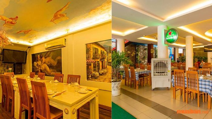 Không gian của quán rất thoáng đãng, lý tưởng cho các buổi tiệc tùng.