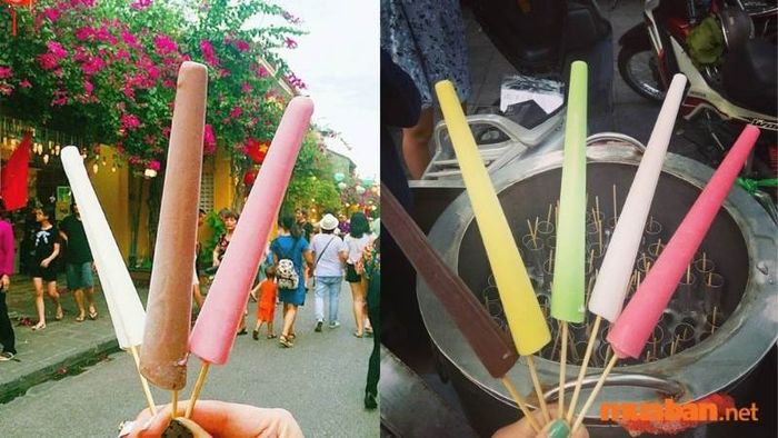 Những que kem ống 7 màu đã được thu gọn lại thành một thùng kem thật giản dị và mộc mạc.