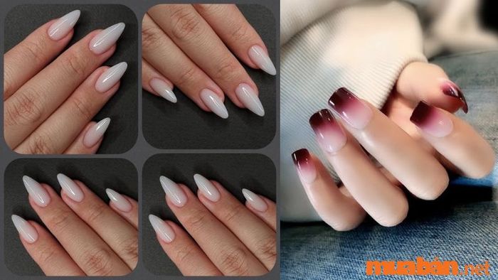 Nail trắng ombre thu hút mọi ánh nhìn