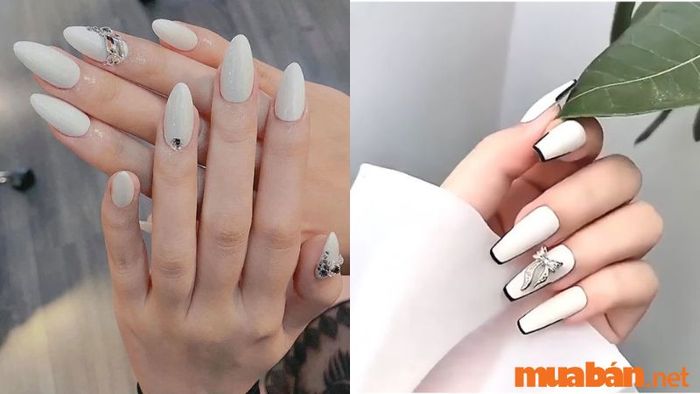 Hơn 10 mẫu nail trắng đẹp mắt, thanh lịch khiến các nàng phải lòng