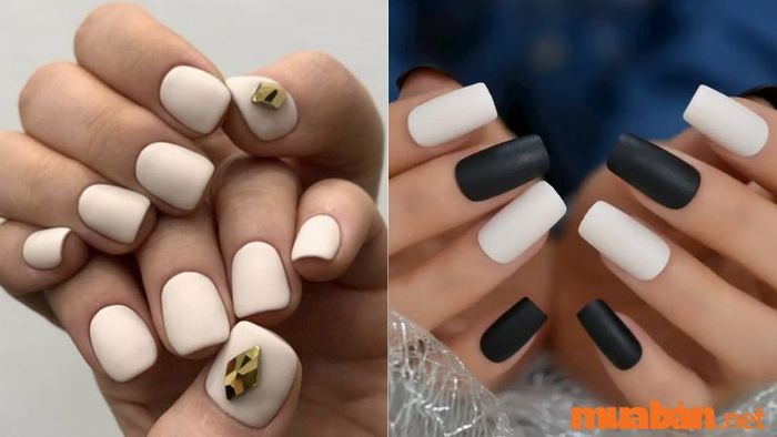 Mẫu nail trắng lì đơn giản