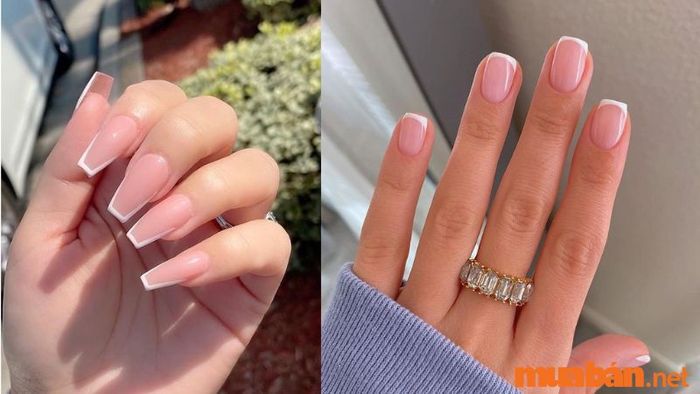 Mẫu nail đầu móng trắng tinh tế, đơn giản