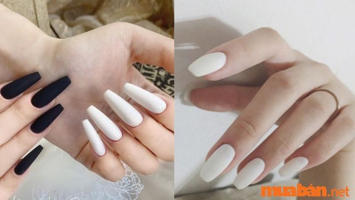 Mẫu nail trắng lì