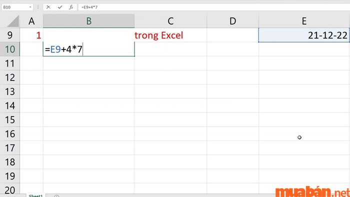 Để thực hiện cộng trừ tuần, bạn cần nhân số tuần với 7 (ngày).