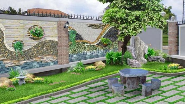 Mẫu sân vườn dành cho gia chủ mệnh Hoả có thể tham khảo
