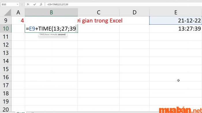 Hàm TIME thường được áp dụng trong các bài toán liên quan đến thời gian, cho phép bạn cộng hoặc trừ thời gian một cách trực tiếp vào ngày tháng.