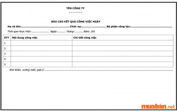 Mẫu kế hoạch công việc cá nhân hàng ngày