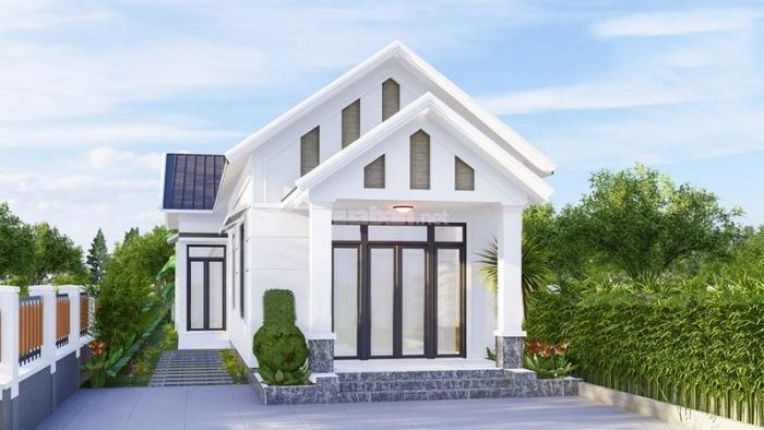 Nhà cấp 4 hình chữ L mái tôn