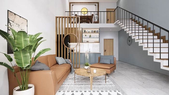 Nhà cấp 4 gác lửng theo phong cách tối giản