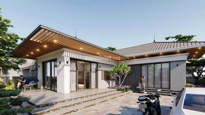 Ngôi nhà cấp 4 nông thôn chữ L 3 phòng ngủ cực kỳ đẹp