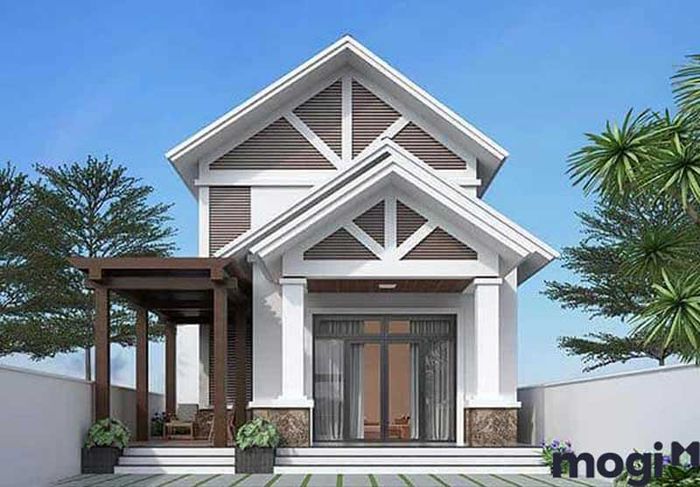 mẫu nhà cấp 4 gác lửng 200 triệu