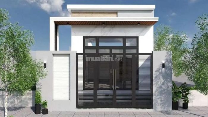 Nhà cấp 4 mái bằng với thiết kế vuông vắn, mang phong cách hiện đại