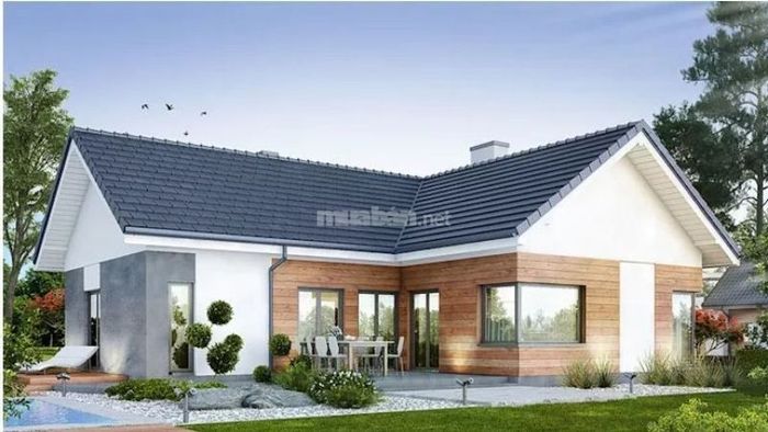 Mẫu nhà cấp 4 chữ L siêu đẹp với phong cách đơn giản, tinh tế