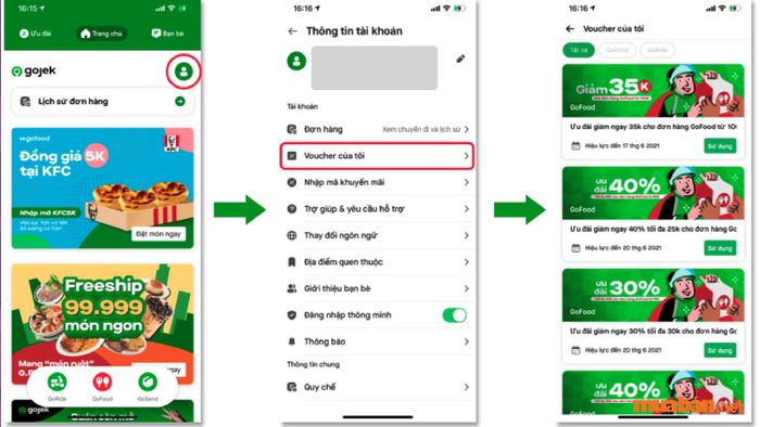 Mã giảm giá cho Gojek food