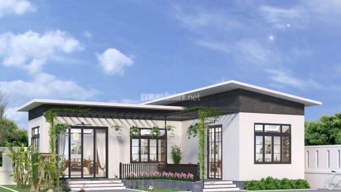 Ngôi nhà cấp 4 nông thôn hình chữ L với 2 phòng ngủ