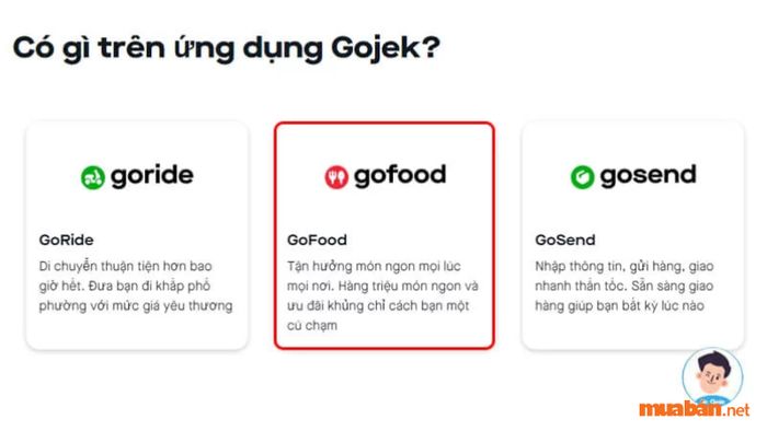 Các dịch vụ mà Gojek cung cấp