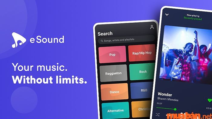 Một loạt tiện ích nghe nhạc miễn phí không giới hạn, cho bạn thoải mái khám phá với eSound Music