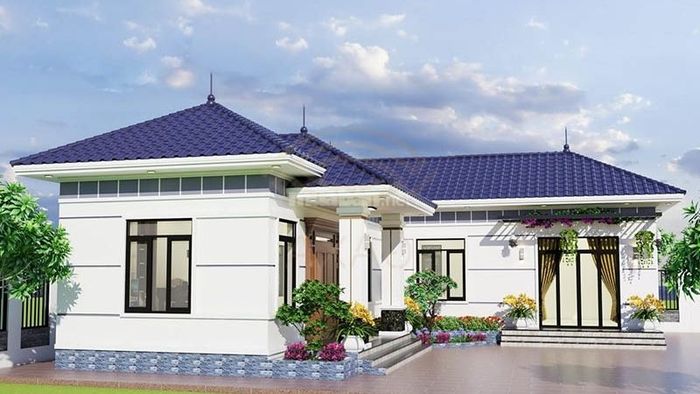 Mẫu nhà cấp 4 nông thôn hình chữ L 3 phòng ngủ cực kỳ đẹp