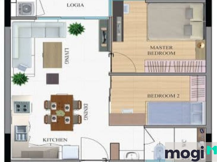 CĂN HỘ CT HOME KHÔNG LỬNG: Diện Tích: 49,56m²