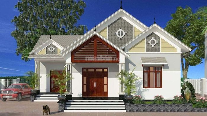 Mẫu nhà cấp 4 4 phòng ngủ với mái Thái