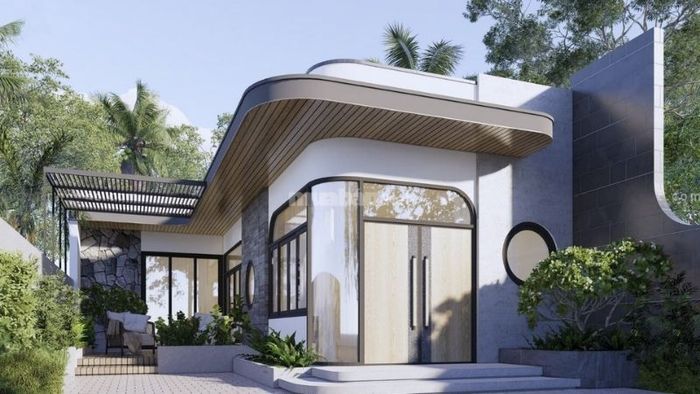 Nhà cấp 4 nông thôn hình chữ L hiện đại