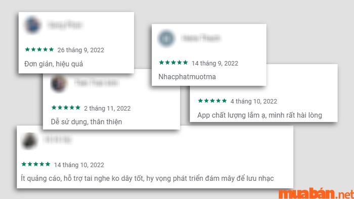 Người dùng Trình Phát Nhạc có nhiều trải nghiệm tích cực khi sử dụng ứng dụng này.