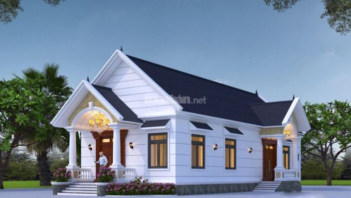 Nhà cấp 4 với 4 phòng ngủ thiết kế theo phong cách tân cổ điển