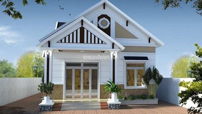 Sơn tường màu trắng cho mẫu nhà cấp 4 có 3 phòng ngủ