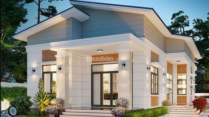 Mẫu nhà cấp 4 chữ L với thiết kế đơn giản và đẹp mắt