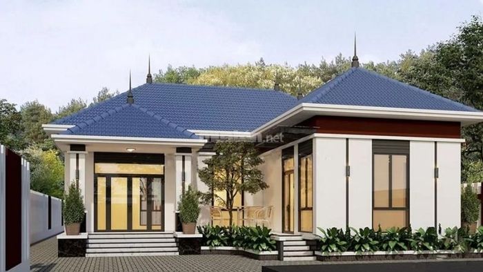 Mẫu nhà cấp 4 hình chữ L theo phong cách hiện đại, cực kỳ đẹp
