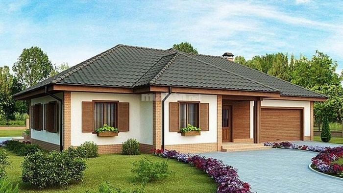 Nhà thiết kế theo phong cách Bắc Âu với mái tôn xám và tường sơn trắng