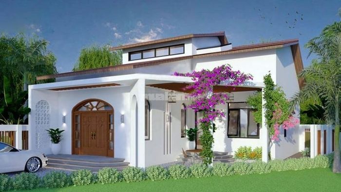 Ngôi nhà cấp 4 nông thôn hình chữ L với 3 phòng ngủ