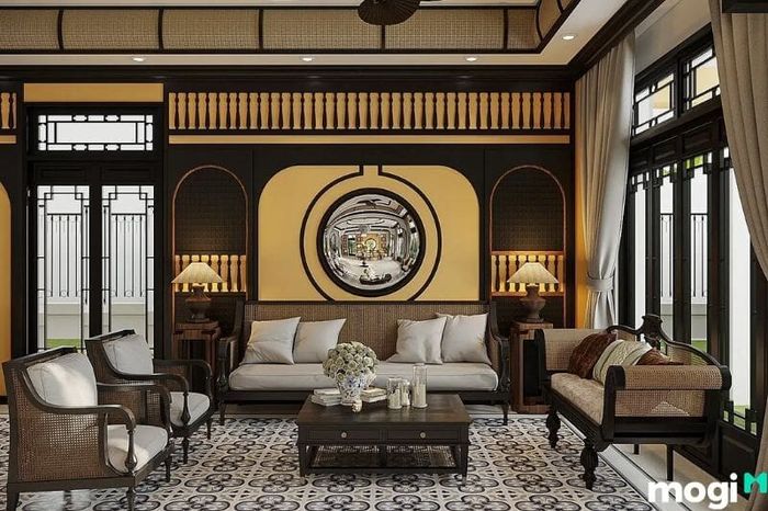 Thiết kế nội thất nhà phố 2 tầng theo phong cách indochine