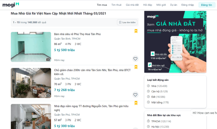 Bên cạnh các trang mạng xã hội, các website bất động sản lớn và uy tín như Muaban.net, Mytour.vn là những lựa chọn lý tưởng.