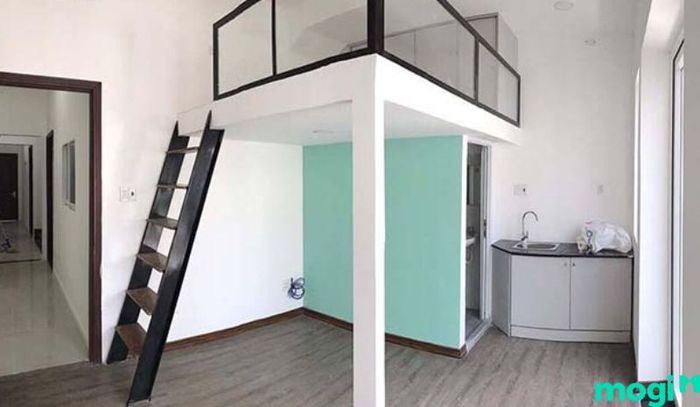 Mẫu 4: Thiết kế phòng trọ 16m2 với gác lửng