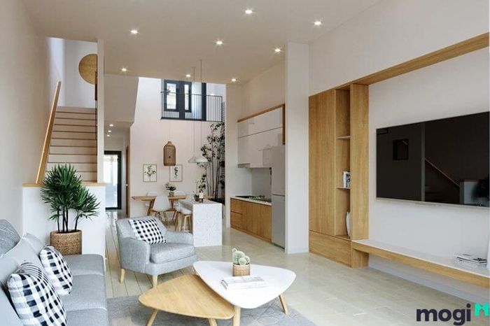Một gợi ý khác về mẫu thiết kế nội thất nhà phố 2 tầng đẹp và đơn giản