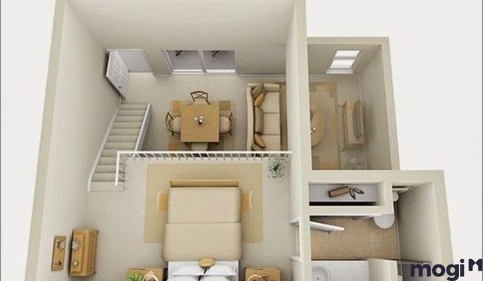 Mẫu thiết kế phòng trọ diện tích 16m2