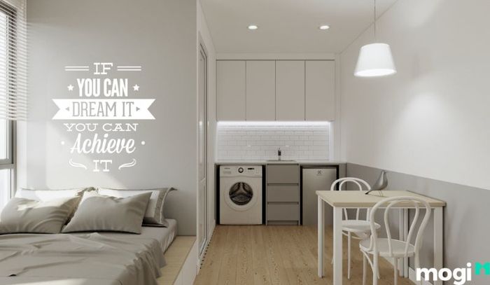 Mẫu 3: Thiết kế phòng trọ 16m2 không có gác