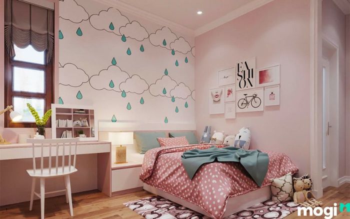 phòng ngủ hiện đại cho bé gái 8 tuổi