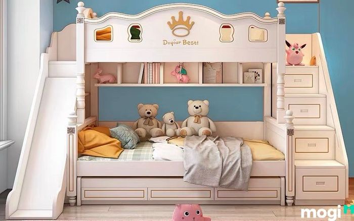 phòng ngủ với giường tầng dành cho bé gái