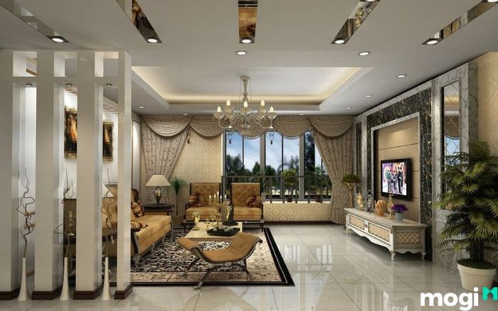Mẫu nội thất phòng khách trong nhà phố