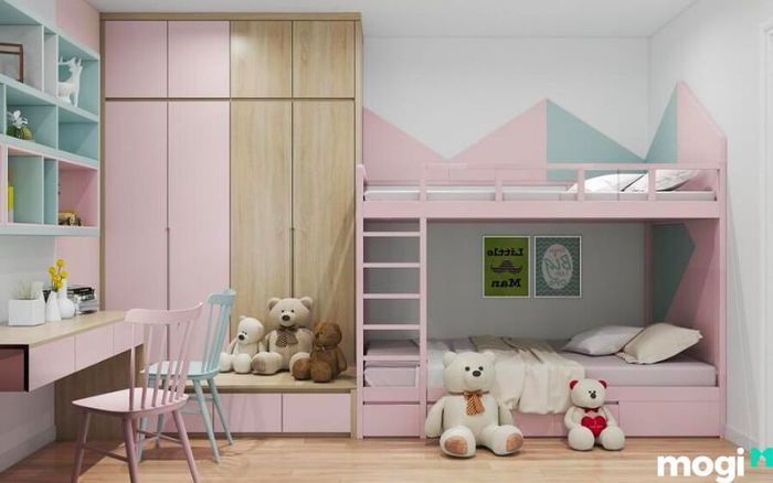 mẫu phòng ngủ có giường tầng cho 2 người