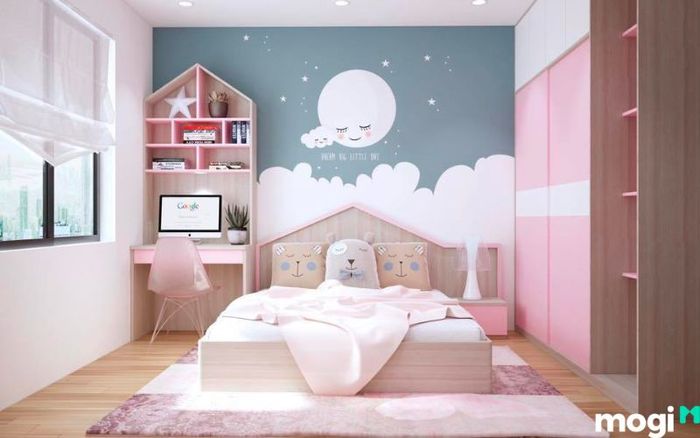 phòng ngủ hiện đại cho bé gái 9 tuổi