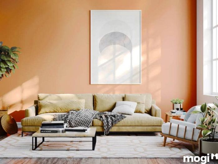 Thiết kế nội thất với tông màu cam đào