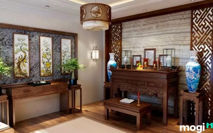 Mẫu thiết kế phòng thờ trong nhà phố