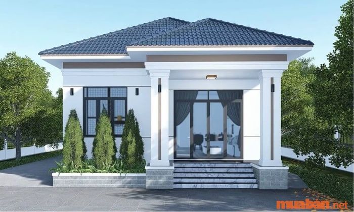 Thiết kế ngôi nhà đơn giản nhưng vẫn giữ được sự hiện đại.