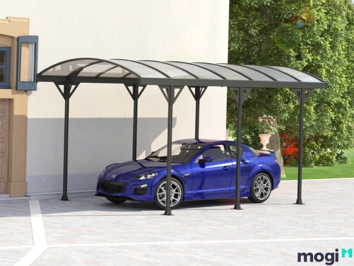 Mẫu thiết kế nhà để xe ô tô với mái dạng pergola