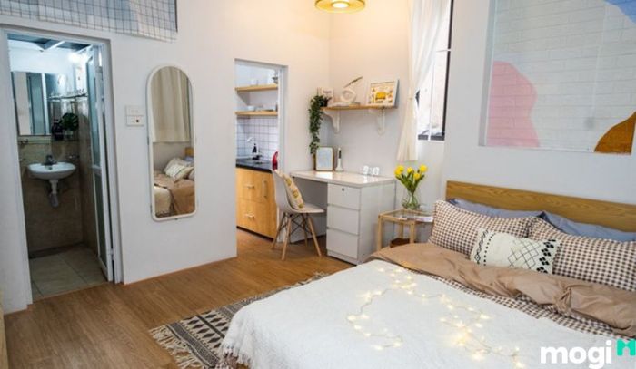 Mẫu 4: Thiết kế phòng trọ 16m2 không có gác